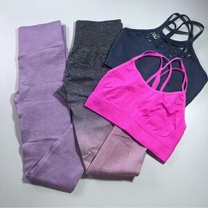 SHEIN 4-Piece Activewear Bundle 2 Sports Bras/ 2 Leggings Size Small